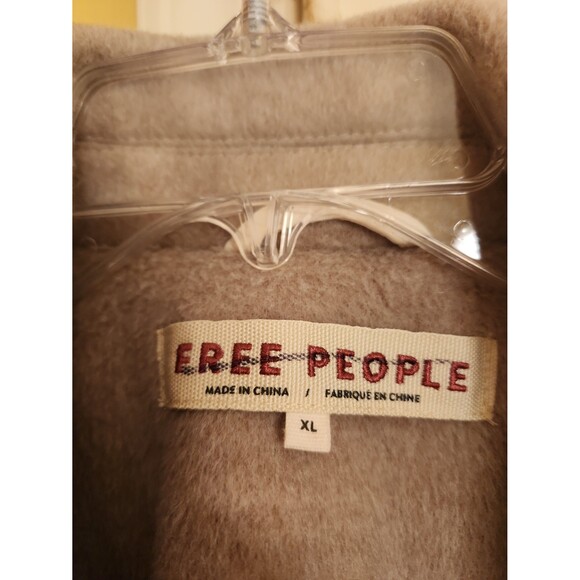 Free People "Mari" Double Breasted 2 Buttons Blazer Coat Taupe Color Size XL - Picture 2 of 9